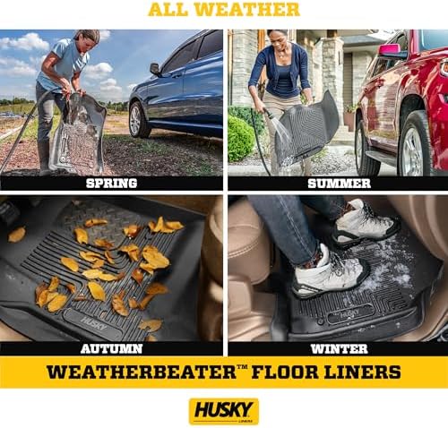 Husky Liners Weatherbeater Floor Mats | Fits 2015 - 2020 Honda Fit | Front & 2nd Row + Cargo, 4-pc. Black