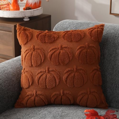 DFXSZ Fall Pillow Covers 26x26 2Pcs Rust Pumpkin Fall Decorations for Home - Image 3