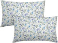 Light Blue Pillow Covers 12x20 Set of 2 Spring Floral Throw Pillow Covers Vintage Pillowcase Linen Decoration Farmhouse Soft Decorative Purple Green Cushion Case Couch for Indoor Outdoor Home Decor by Unknown