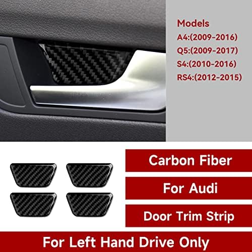 Car Inner Door Bowl Decals for Audi A4 Q5 S4 RS4 2009 2010 2011 2012 2013 2014 2015 2016 Accessories Carbon Fiber Interior Stickers