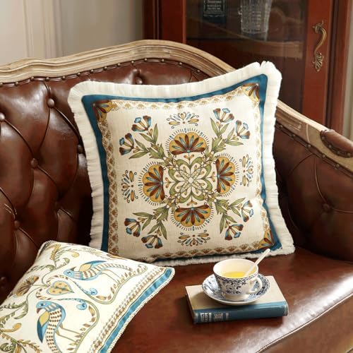 patdrea Designer Vintage Floral Pattern Throw Pillow Cover,18"x18" - Image 6