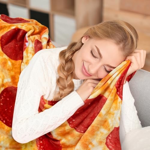 moonysweet Pizza Blanket for Adult and Kids Novelty Food Blanket 71 inches Adult Size Funny Realistic Throw Blanket 2.1 Fuzzy Fleece Blanket Flannel Teenage Boys and Girls - Image 2