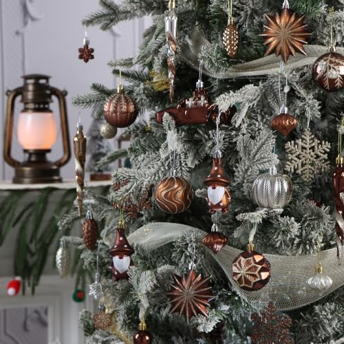 Brown & Gold Fall Christmas Ornaments for Tree Thanksgiving Decorations - Image 3
