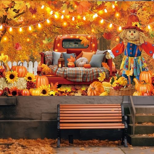 Fall Garage Door Cover Banner Autumn Scarecrow Thanksgiving Decor 7 x 16 - Image 5