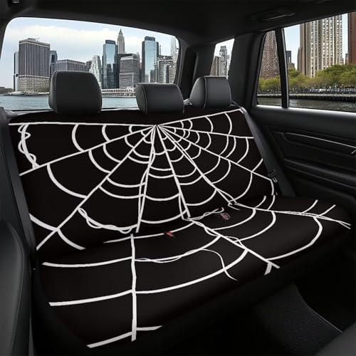 Spider Web Car Rear Seat Covers,Auto Back Seat Protector Decoration Non-Slip Mat Flat Cloth Vehicles Rear Bench Cover for Women Men