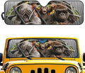 Renewold Auto Front Windshield Sun Shade for Jeep Wrangler JL 2/4 Door Jeep Gladiator JT 2020-2023 Foldable Car Window Sunshade Cover Block UV Rays Heat Sun Visor Funny Gorilla Driving Car Accessories