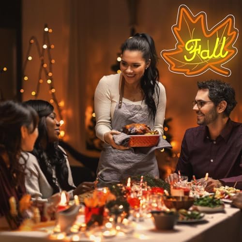 Fall Neon Sign Maple Neon Light for Wall Decor Dimmable Thanksgiving Neon Sign for Thanksgiving Autumn Theme Party Holiday Gift Lamp Decor - Image 7