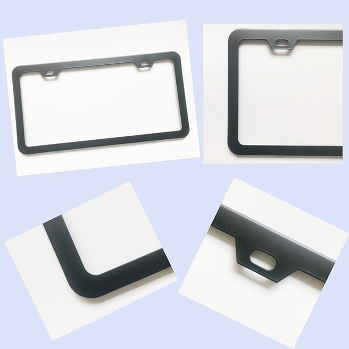 License Plate Frames, 2 Packs Front Rear Car Tags, Aluminum Alloy License Plate - Image 4