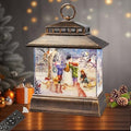 Christmas Snow Globe Lantern Water Glittering Lantern with 8 Songs & 6H Timer Romote Control Christmas Snow Globes USB & Battery Operated for Holiday Festival Decorations Gifts (Snowman and Children) by Xyvoxme