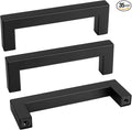 Matte Black Cabinet Pulls Kitchen Drawer Door Flat Square Bar Goldenwarm Pull by goldenwarm