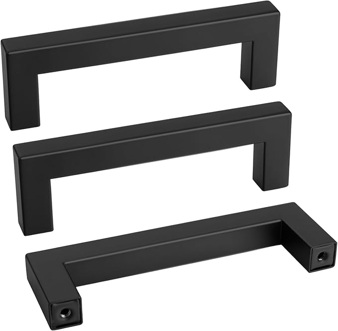 goldenwarm 150 Pack 3 3/4 Inch Black Cabinet Handles Matte Black Drawer Pulls by goldenwarm