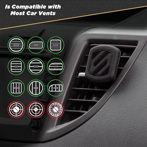 Scosche MAGVM2B MagicMount Magnetic Cell Phone Stand, Hands-Free Cellphone Holder for Car Vent Phone Mount Compatible with iPhone, Samsung and all Mobile Android Phones, Not Compatible with MagSafe
