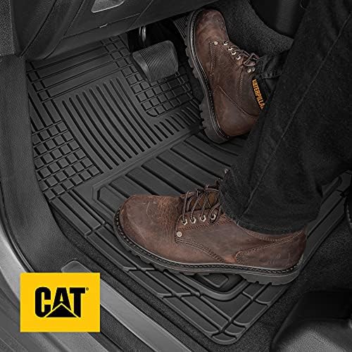 CAT® ToughLiner™ Black Car Floor Mat– Heavy-Duty Trim to Fit for Trucks, & SUVs – All-Weather Odorless Rubber Automotive Mat & SUV Floor Liners for Maximum Protection