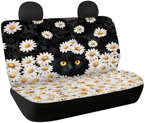 Daisy Cat Bench Car Seat Covers Protector,Soft Dog Car Back Seat Covers for Travel Cars Rear Seat Protectors