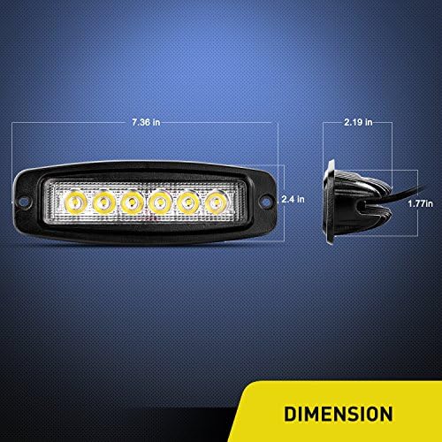 Nilight LED Pods Flush Mount 2Pcs 18W 7.3Inch Spot Offroad Fog Light Bar Waterproof Lighting for Tractor Boat SUV ATV UTV 4WD Car Truck Motorcycle Dirt Bike Golf Cart 12V 24V