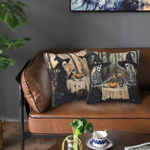 Vintage Skull Throw Pillow Covers 18x18 inch Set of 2 Pillow Case Cushion Cover for Home Sofa Couch Living Room Car Decor - Image 6
