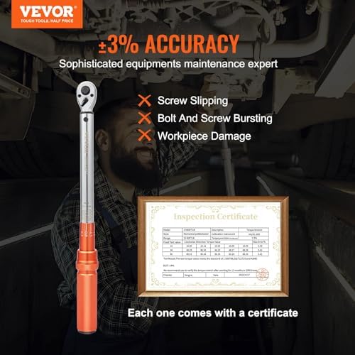 VEVOR Torque Wrench 3/8-inch Drive 10-80ft.lb/14-110n.m Click Torque Wrench - Image 2