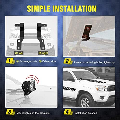 Nilight 2PCS Ditch Light Mount Bracket for Toyota Tacoma 2nd Gen 2005-2015
