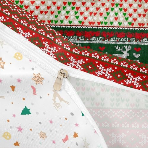 Christmas Deer Kids Duvet Cover Set Twin Size,Snowflake Love Heart Xmas Romantic Bedding Set,Girls Boys Adults Room Decor,Merry Christmas Comforter Cover,Red Green Fashion Quilt Cover,1 Pillowcase - Image 6