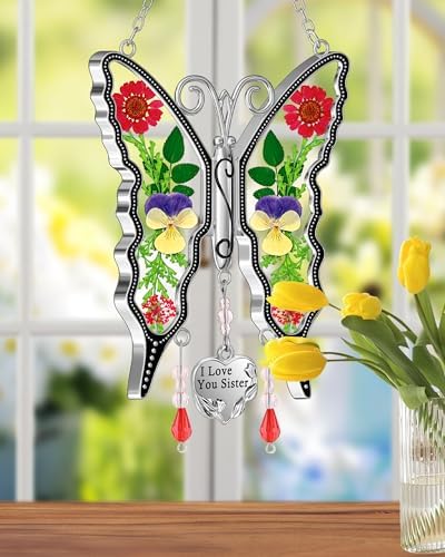 KY&BOSAM Butterfly Suncatcher Stained Glass for Windows Hangins - Image 2