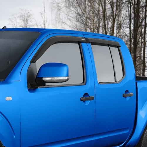 Goodyear Shatterproof Window Deflectors for Nissan Frontier 2005-2021, Tape-on Rain Guards, Window Visors, Vent Deflector Visor,Car Accessories,4 pcs. - GY008847