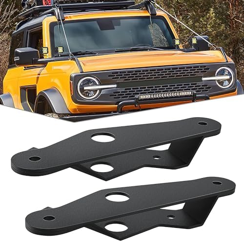 Nilight 2PCS Dual A-Pillar Mounting Brackets for Ford Bronco | for Ford Bronco 2021 2022 2023 2024 2025 2026 Windshield Hinge Mounting Brackets