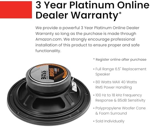 BOSS Audio Systems BRS65 6.5 Inch 80 W Single Replacement Car Door Speaker