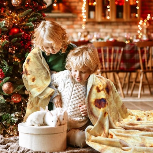 Moonysweet Double Sided Tortilla Blanket for Adults and Kids - Novelty Food Throw, Fuzzy Fleece Flannel, Realistic Design for Teens, Boys and Girls - 60 Inches - Image 2