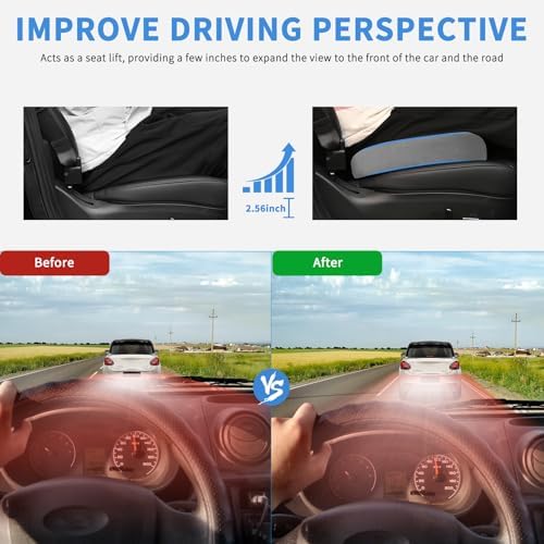 Nilight Car Seat Cushion 1PC Grey Universal Gel Memory Foam Seat Pad
