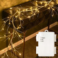 Fudios Lighted Birch Garland with Timer 48 LED Fairy Lights 6ft Battery Operated for Mantle Decor, Lit Christmas White Twig Garland Winter Home Wall Decoration Indoor Outdoor Use 1 Set by Fudios
