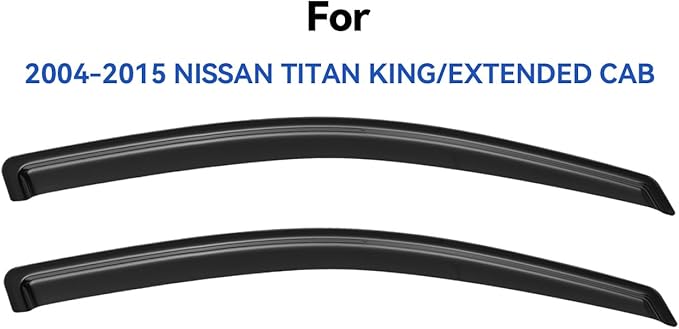 Window Visors Rain Guards for 2004-2015 Nissan Titan King Cab, Out-Channel - Image 3
