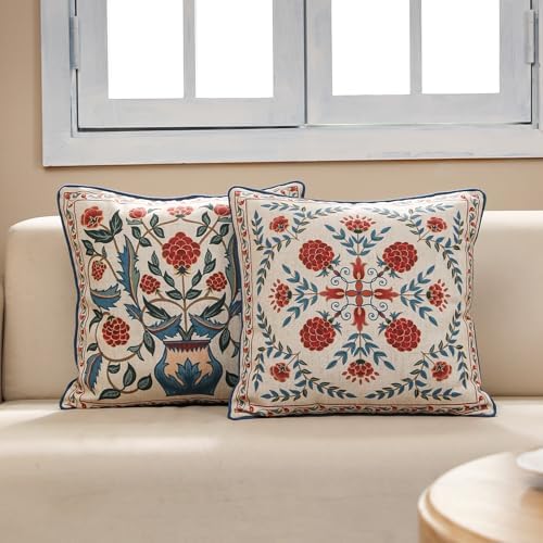 patdrea Designer French Vintage Throw Pillow Cover,18"x18",Set of 2 - Image 3