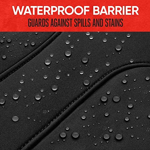 Motor Trend AquaShield Waterproof Black Rear Split Bench Seat Covers for Trucks Rear Seat Cover Only - Black Car Seat Covers, Back Seat Covers Only - Durable Neoprene Spill Resistant for Kids & Dogs