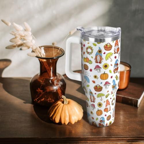 Fall Thanksgiving Tumbler 40oz Pumpkin Gnome Cup Harvest Gifts -1PCS - Image 2