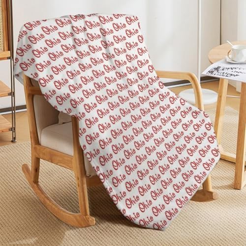 Socira Ohio Map State Flag Blanket Throw Blanket Ohio Map State Flag Gifts for Women Men Soft Sofa Throws for Travel Camping Bed Home Decor Car Birthday Gift 40"*50" （100 * 130cm） - Image 4