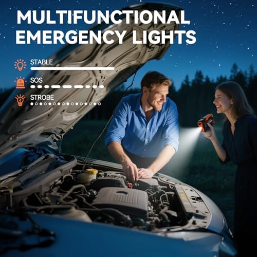S ZEVZO ET05 Jump Starter 5000A Portable Car Jump Starter Battery Pack (7.2L Gas/ 5.5L Diesel), 51.8Wh 12V Jump Box with USB Ports, LCD Display and 3 Modes Flashlight - Image 5