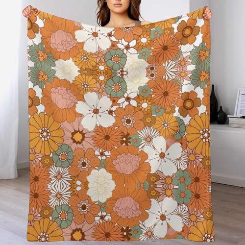 Socira Memphis 70s 80s Flowers Blanket Throw Blanket Memphis 70s 80s Flowers Gifts for Women Men Soft Sofa Throws for Travel Camping Bed Home Decor Car Birthday Gift 60"*80"（150 * 200cm） - Image 2