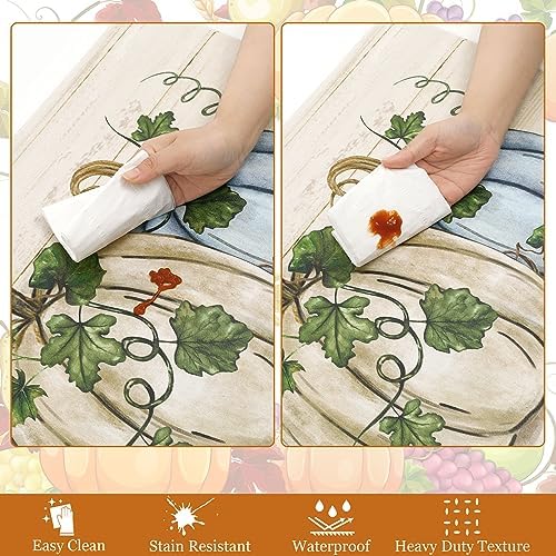 U'Artlines 2Piece Anti Fatigue Fall Kitchen Mats Rug Runner Set Green - Image 4