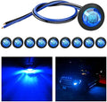 Nilight 3/4" Round LED Clearance Marker Lights,Blue, 10-Pack