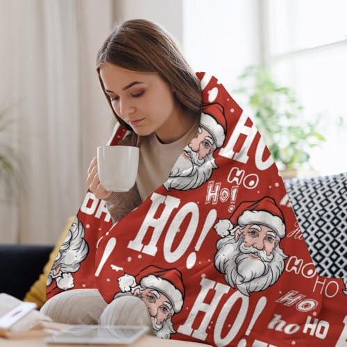Socira Christmas Blanket Ho-ho Throw Blanket for Women Men Soft Sofa Throws for Travel Camping Bed Home Car - Image 5