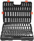 VEVOR Socket Set, 163 Pieces, 3/8 & 1/4 & 1/2 inch Drive Socket Tool Set, SAE and Metric, Deep and Standard, Mechanic Tool Kit with Storage Case, Chrome Plated CR-V Alloy Steel, for Automotive Repair by VEVOR