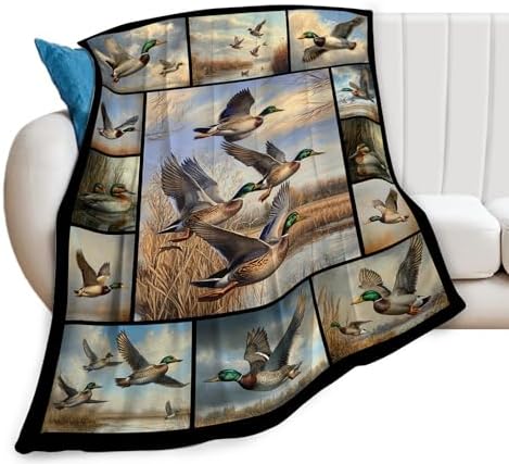 Mallard Blanket Mallards Throw Blankets Wild Duck Collage Print Cozy Fleece Flannel Stuff Plush Lightweight Bedding Lover Gifts for Men Women Adults for Couch Sofa Bed Decor 50"X60" by Unknown
