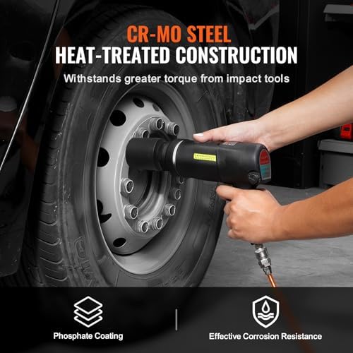 VEVOR Axle Nut Impact Socket Set - 1/2" Drive Deep 6-Point 8-Piece SAE Spindle Nut Socket CR-MO Heat Treated Large Socket Set with Storage Case for Auto Repair, Removing or Installing Axle Nuts - Image 5