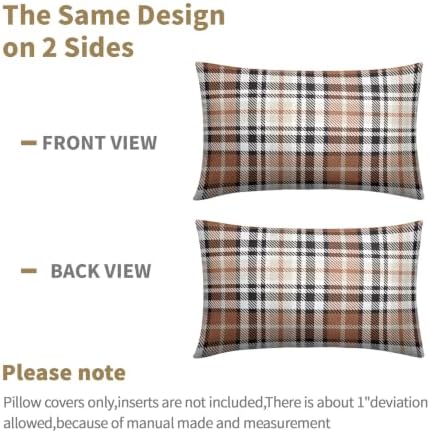 Christmas Plaid Lumber Pillow Covers 12x20 Set of 2 Brown Highly Absorbent - Image 6