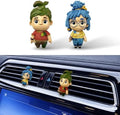 GENANY 3D Resin 2Pcs Craft Doll Car Air Freshener Clip, Hand Painted Doll