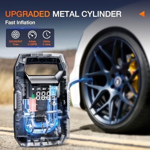 Nilight AC/DC Tire Inflator 110V/12V 150PSI Auto Shutoff Dual Power Supply