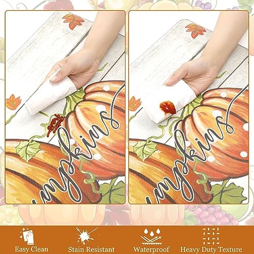 U'Artlines 2Piece Anti Fatigue Fall Kitchen Mats Rug Runner Set Orange - Image 5