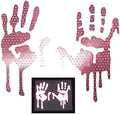customTAYLOR33 High Intensity Grade Reflective Bloody/Dripping Hands Decals for Helmets, Windscreens, Rear Windows, Bumper Stickers (5 inches Height, Pink)