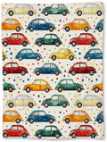 Colorful Vintage Cars Blanket, Soft Flannel Throw Blanket for Couch, Bed, Travel, Living Room & Home Decor, Cozy Lightweight Warm Fuzzy Blankets for Adults Kids Women 80×60 in by TiCaldi