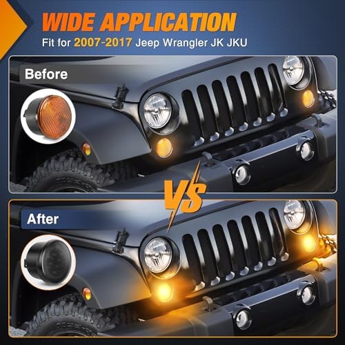 Nilight JK Front Turn Signals Light For 2007-2017 Wrangler JKU